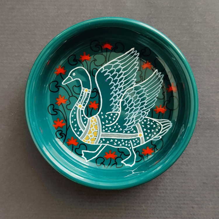 Decorative ceramic small bowl "Peony 1" from the "Flowers" series