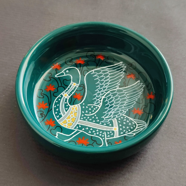 Decorative ceramic small bowl "Peony 1" from the "Flowers" series