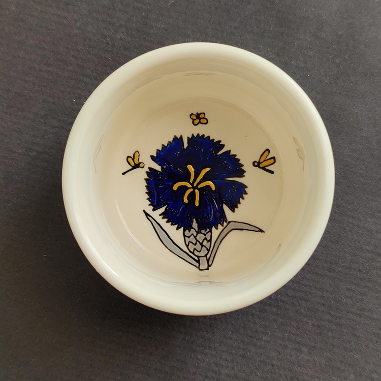 Previous Next Decorative ceramic small bowl "Carnation 1" from the "Flowers"