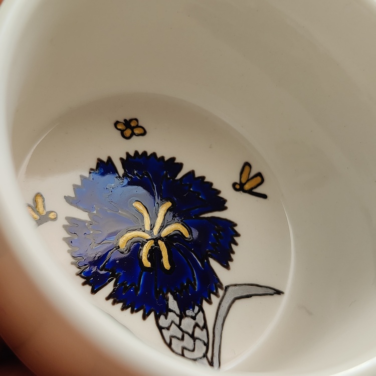 Previous Next Decorative ceramic small bowl "Carnation 1" from the "Flowers"