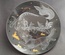 Decorative ceramic plate "Yak and Wolf" from the series "The Chase"